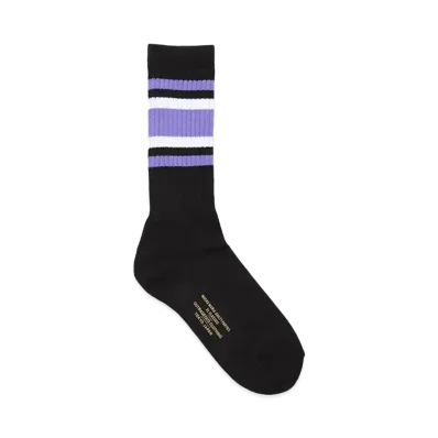 WACKO MARIA Striped Jacquard Socks "Black/Purple"