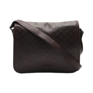 GUCCI Guccissima Messenger Bag "Dark Brown"