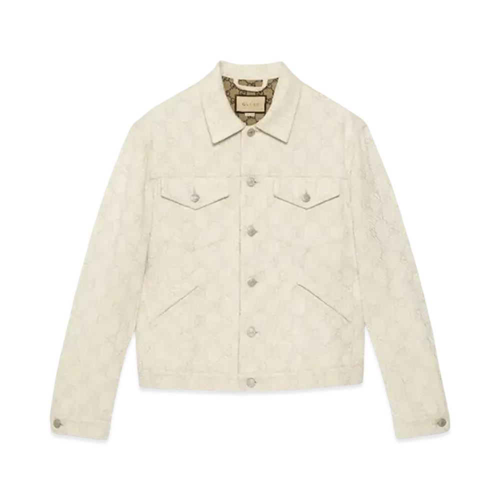 GUCCI GG Cotton Jacquard Jacket "Beige/Ebony"