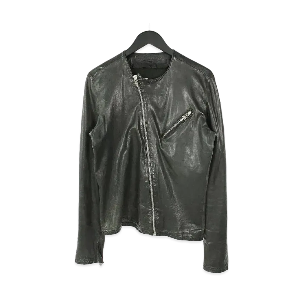 Chrome Hearts Death or Glory Collarless Riders Leather Jacket "Black"