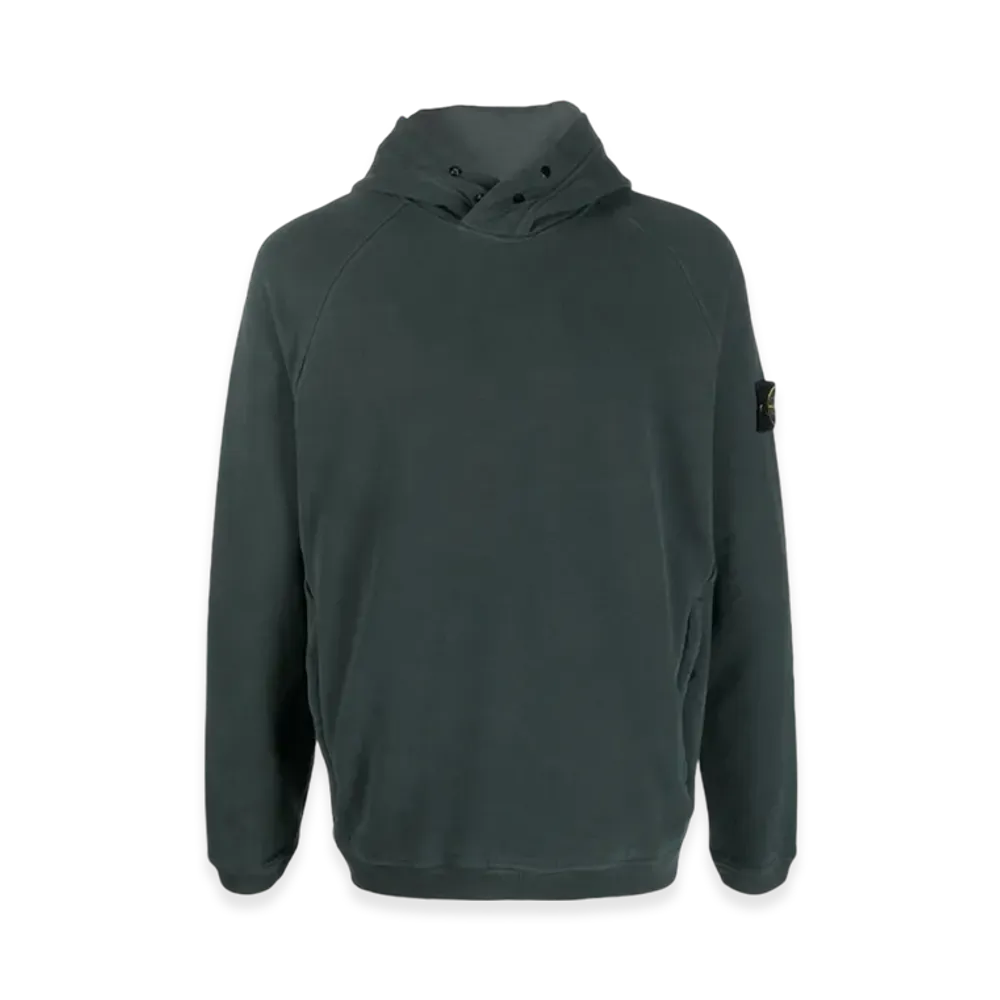 Stone Island 61051 Logo Pullover Hooded Sweatshirt - 22FW "Dark Green"