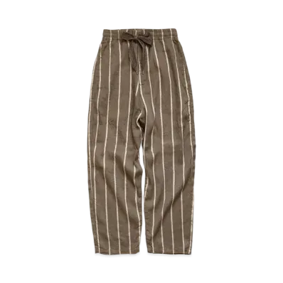 KAPITAL LINEN FILIZ STRIPED EASY PANTS "Brown"