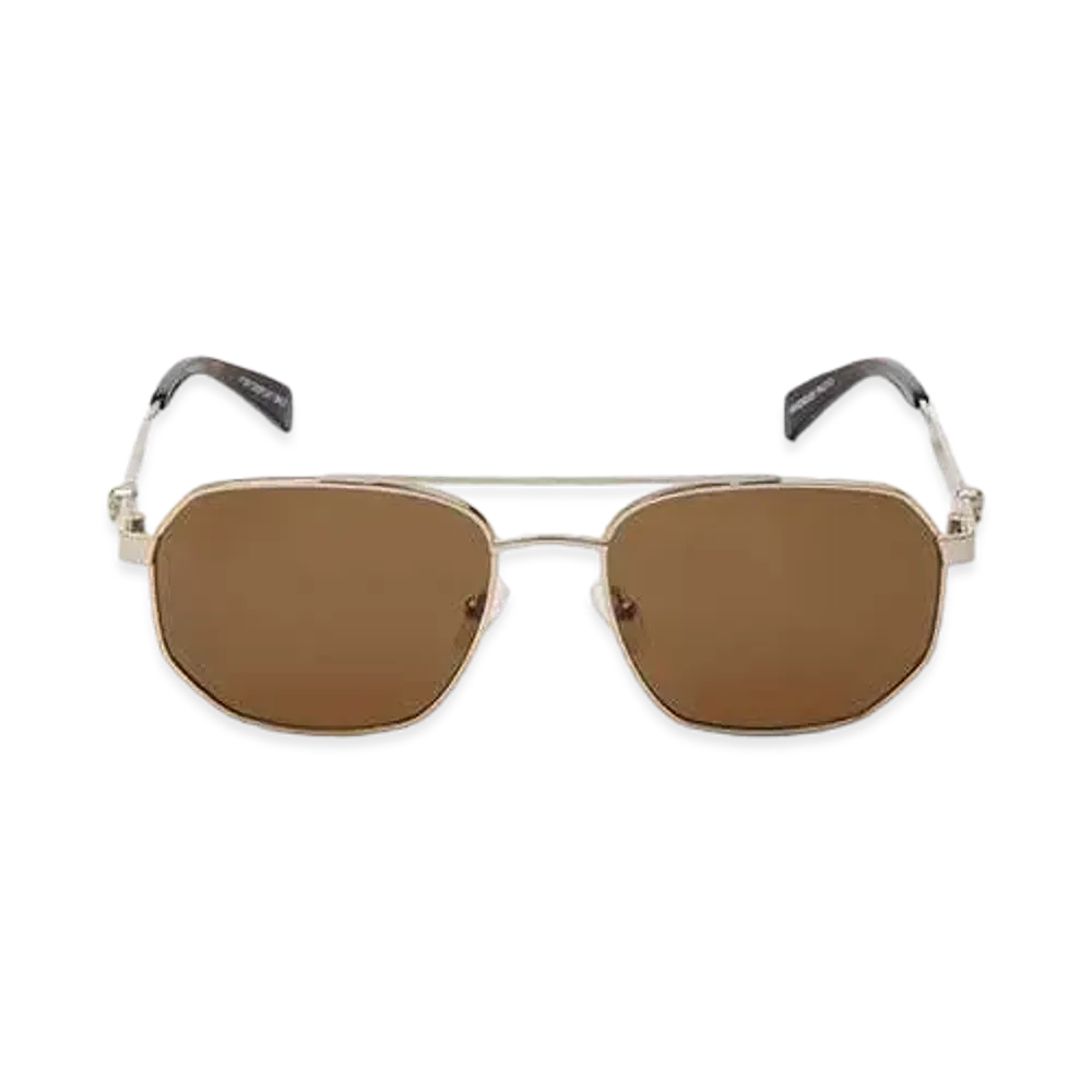 Alexander McQUEEN Floating Skull Metal Caravan Sunglasses "Gold/Brown"