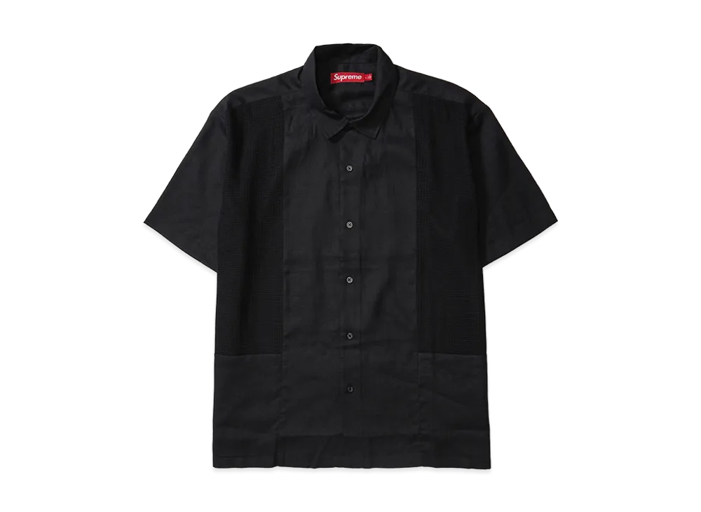 Supreme Mesh Panel Linen S/S Shirt "Black"