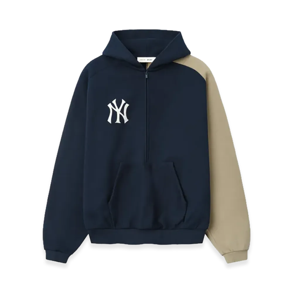FEAR OF GOD x MLB Yankees Raglan Half Zip Sport Hoodie "Dark Sapphire Overland"