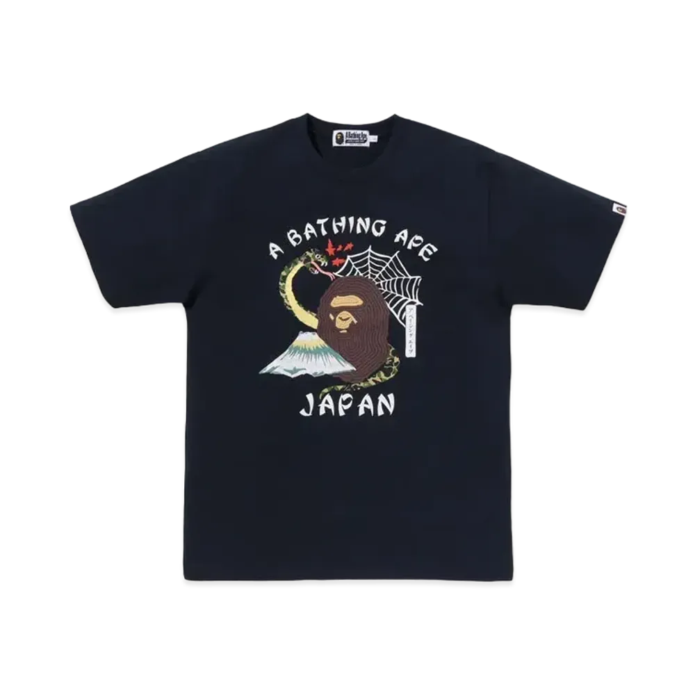 A BATHING APE Bape Japanese Culture Tee "Navy"