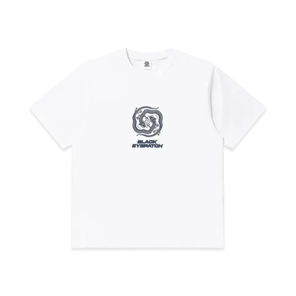 BlackEyePatch Reflective Dragon Swirl Logo Tee "White"