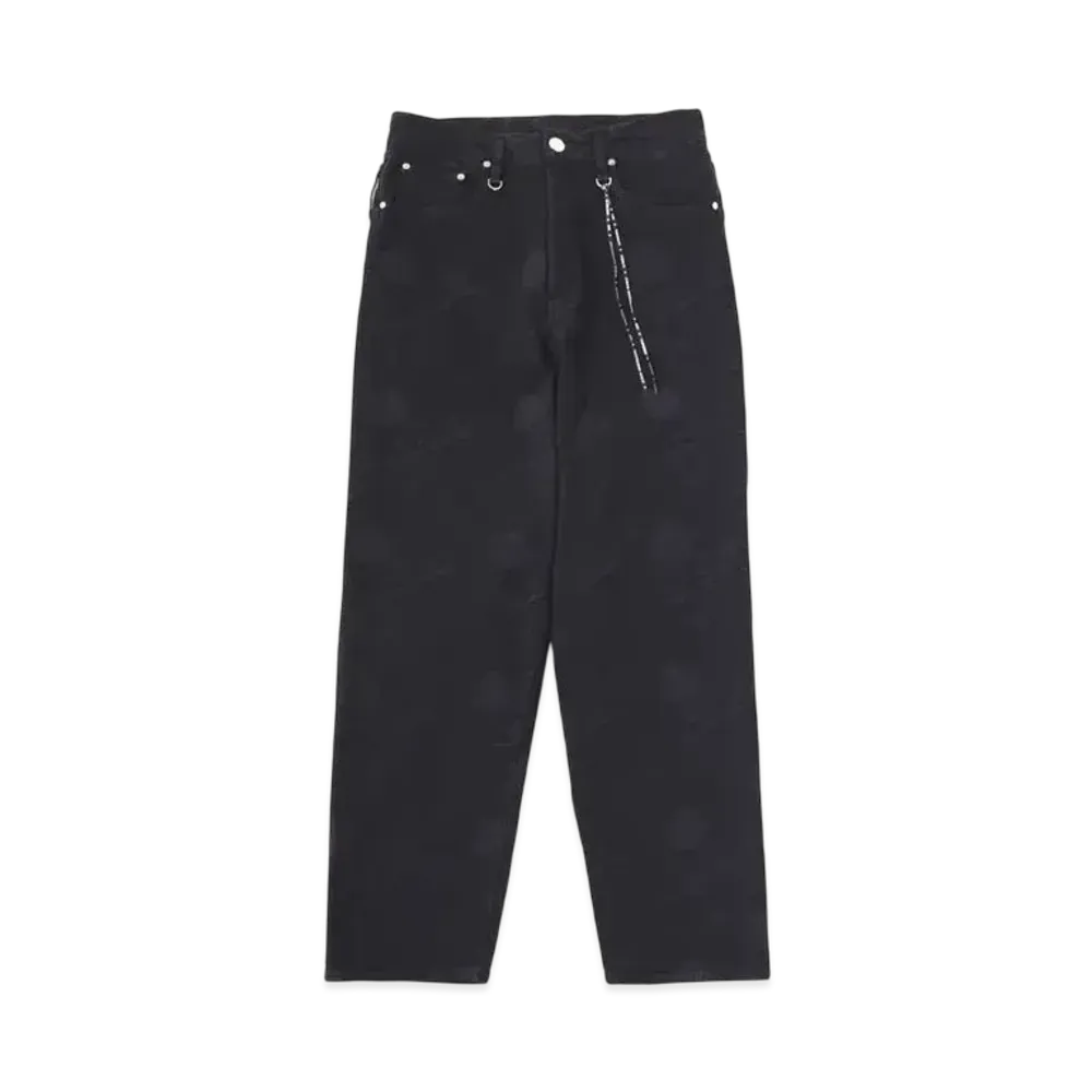 mastermind WORLD Water Repellent Monogram Denim Pants Buggy Fit "Black"