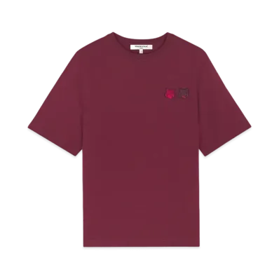 Maison Kitsune Double Bold Fox Head Patch Comfort T-Shirt "Burgundy"