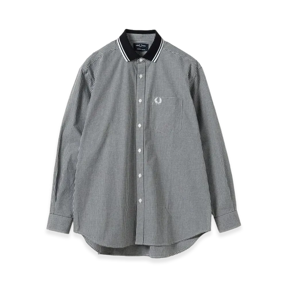BEAMS x FRED PERRY Exclusive Rib Collar Shirt "Black/White"