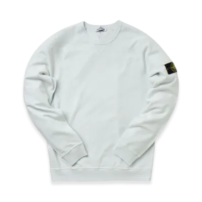 Stone Island 66360 Garment Dyed Malfile Fleece Crewneck Sweatshirt - 22SS "Ice"