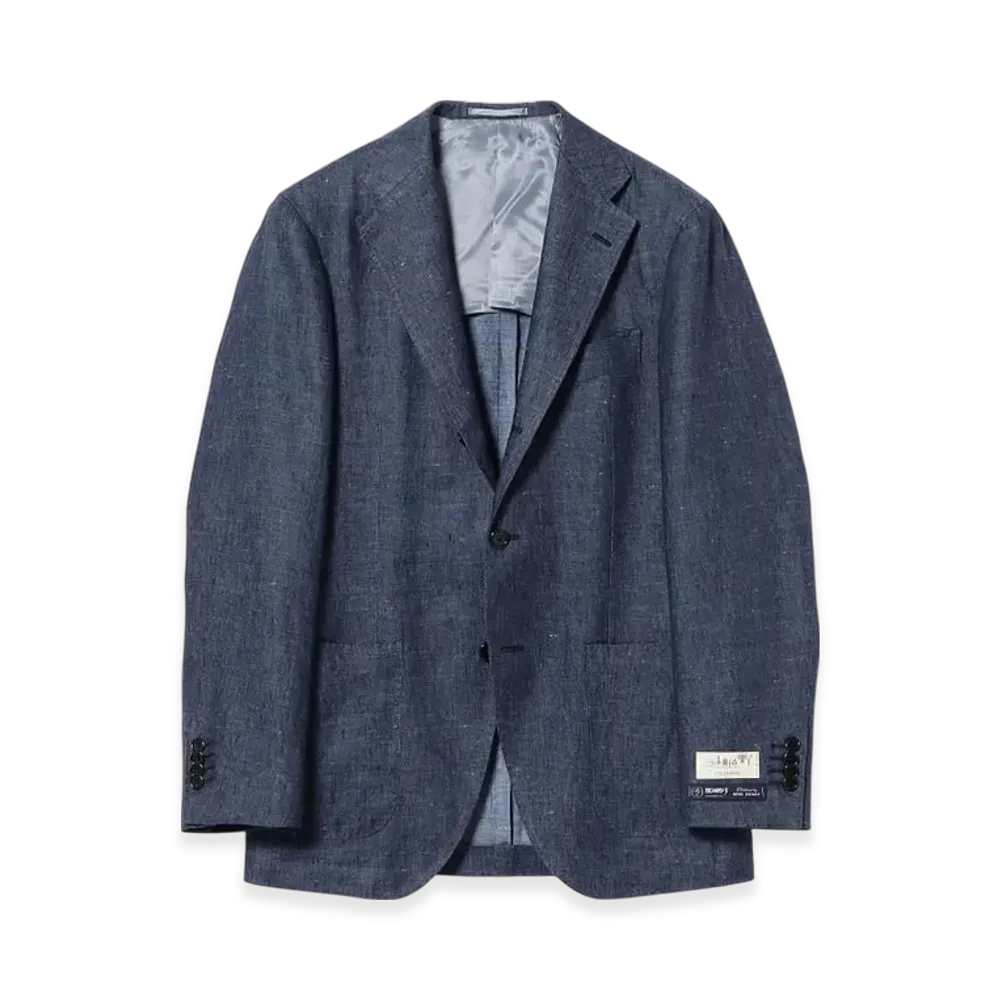 BEAMS Easy Solbiati Mixed Fabric Solid Jacket "Indigo"