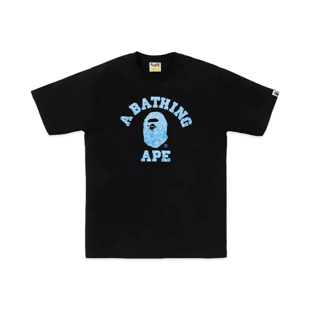 A BATHING APE ABC Sea Surface Camo College Tee "Black"