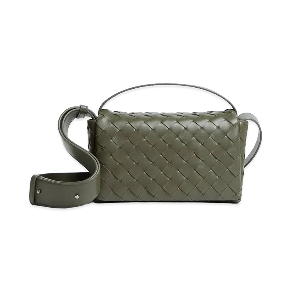 Bottega Veneta Intrecciato Flap Mini Bag "Crocodile"