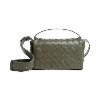 Bottega Veneta Intrecciato Flap Mini Bag "Crocodile"