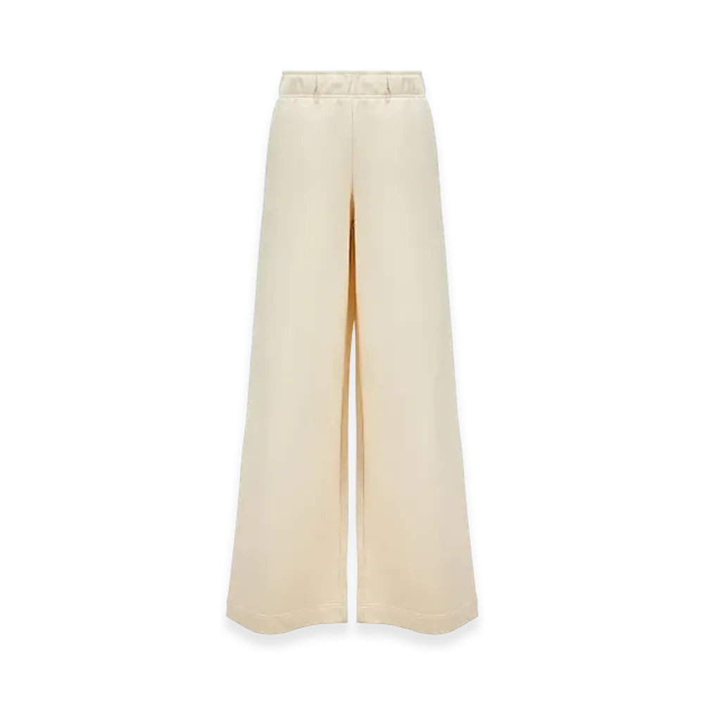 MONCLER Wide Leg Cotton Track Pants "White"