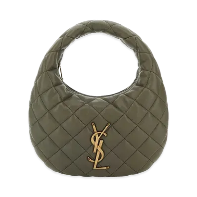 Saint Laurent Women's Army Green Nappa Leather Icarino Shoulder Bag "Strongmoss"
