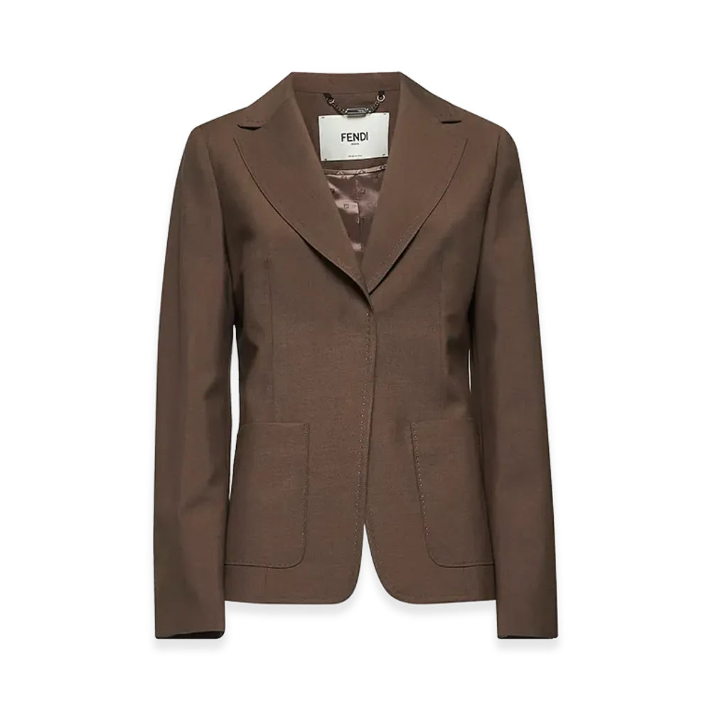 FENDI Women's Wool Mohair Tailor Jacket "Brown"