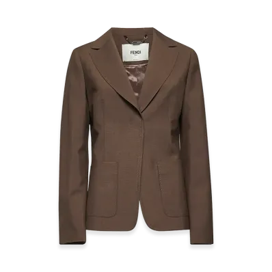 FENDI Women's Wool Mohair Tailor Jacket "Brown"
