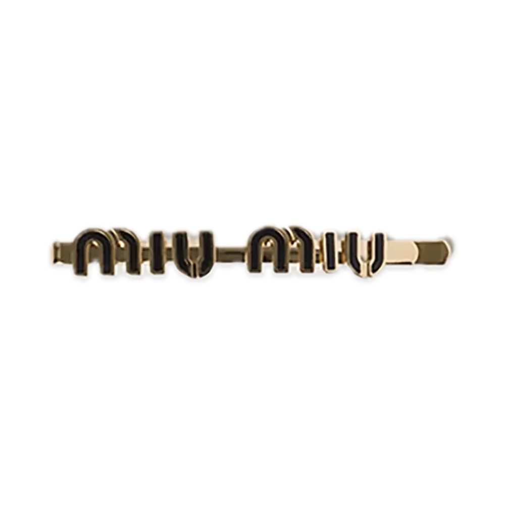 MIU MIU Enamel Metal Hair Clip "Black"