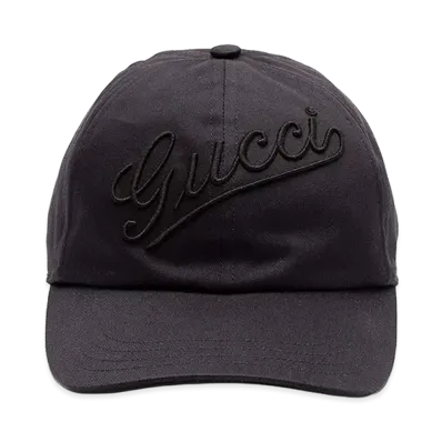 GUCCI Baseball Hat with Embroidery "Black"