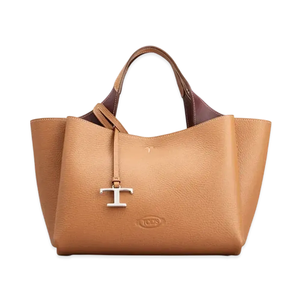 TOD'S Bag in Leather Mini "Brown/Bordeaux"