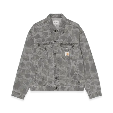 Carhartt WIP Duck Helston Jacket "Camo Duck, Black(Heavy Bleached)"
