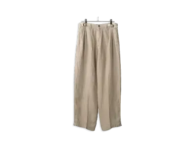 ANCELLM Belted Linen Tuck Slacks "Beige"