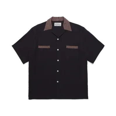 WACKO MARIA TWO TONW OPEN COLLAR SHIRT "Black"