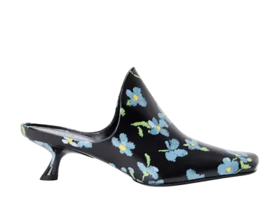 LOEWE Women's Emily Mule in Print Lambskin "Black"