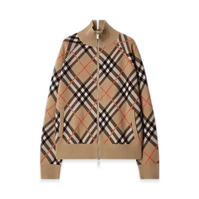 Burberry Check Wool Mohair Blend Jacket "Sand"