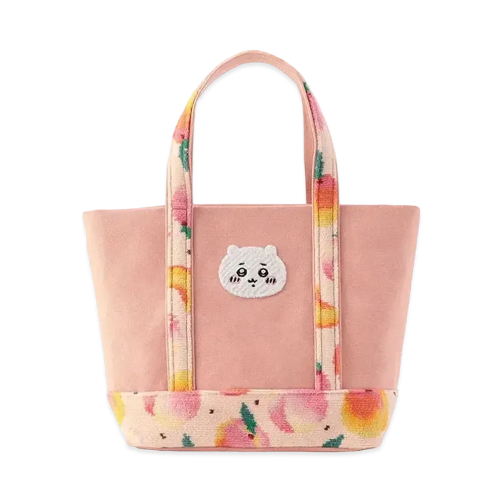 FEILER x Chiikawa Peach Dots Embroidery Tote Bag "Pale Apricot/Pink"