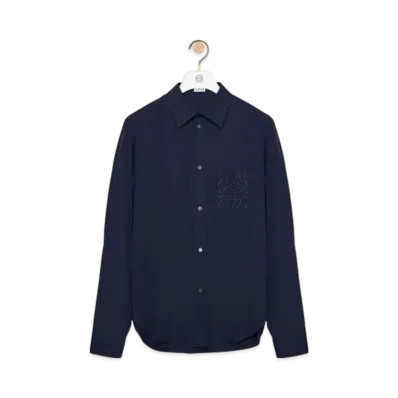LOEWE Men's Shirt in Cotton "Navy Blue"