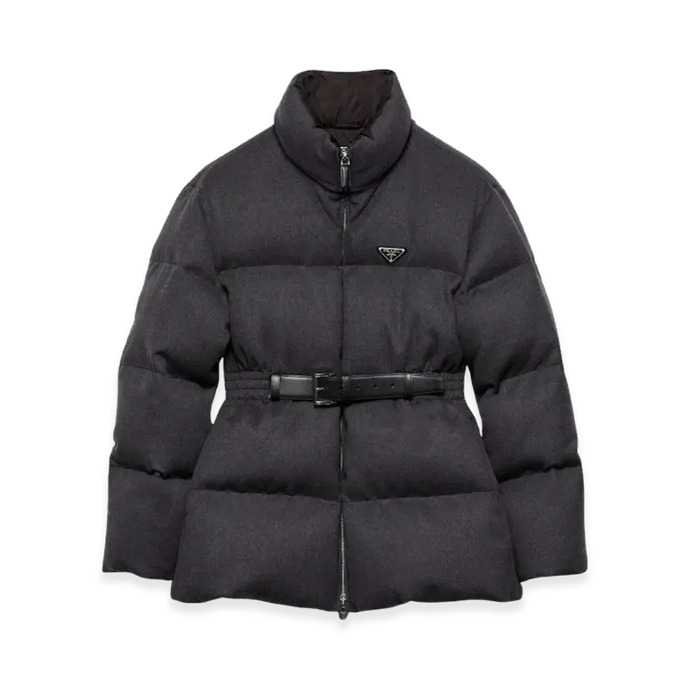 PRADA Women's Flannel Down Jacket Slate "Gray"