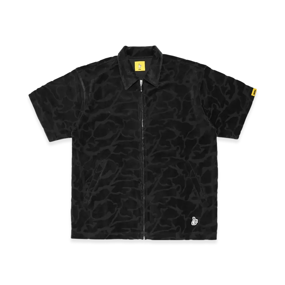 FR2 Pile Jacquard Rabbits Camo Short Sleeve Shirt "Black"