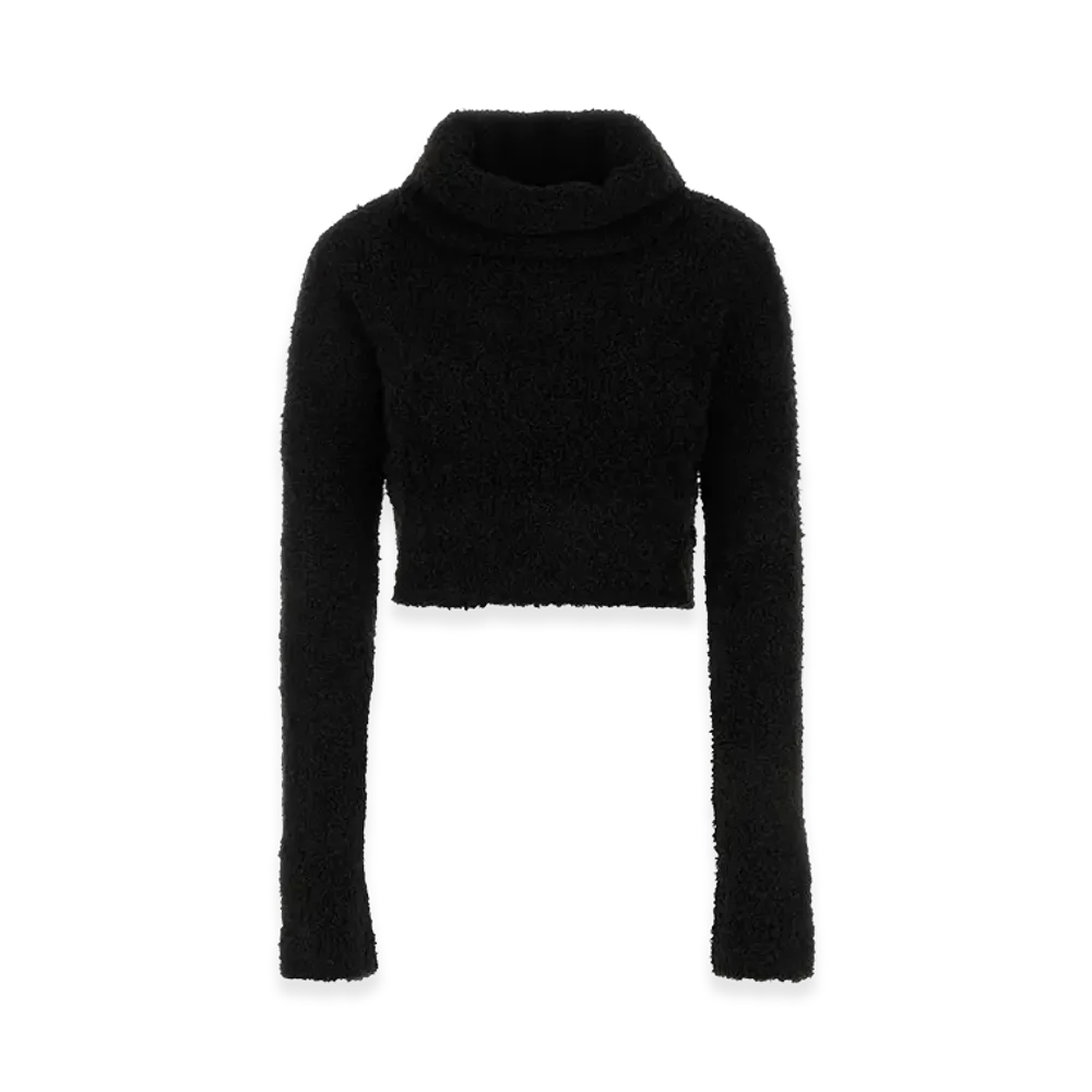 Saint Laurent Women's Pull Crop Col Roule "Black"