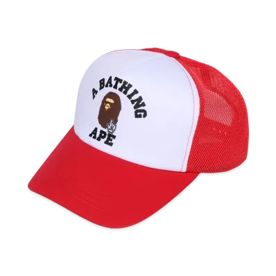 A BATHING APE Go Ape Pointer College Mesh Cap Bapec "Red"