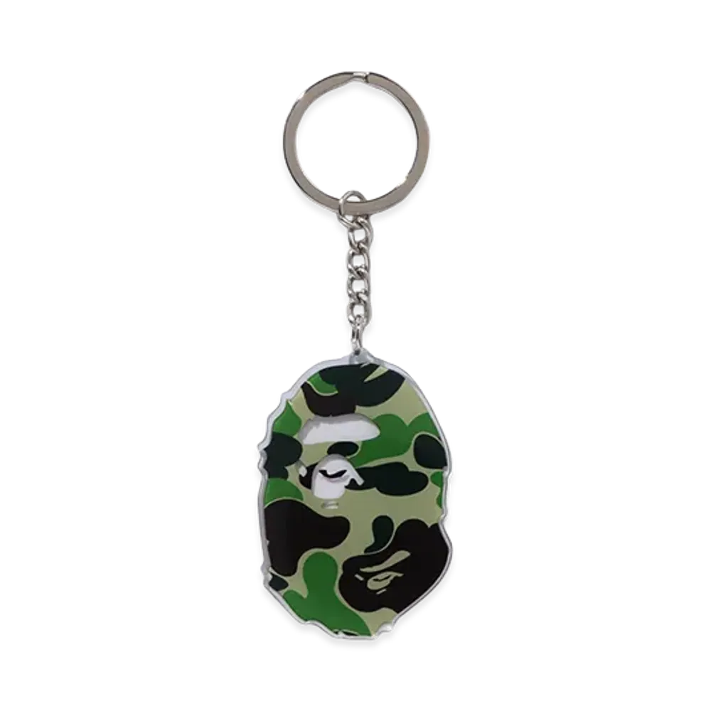 A BATHING APE ABC Camo Ape Head Acrylic Keychain "Green"