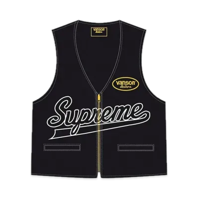 Supreme x Vanson Leathers Spider Web Vest "Black"