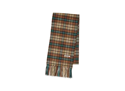 AURALEE Cashmere Check Long Stole "Red Brown Check"