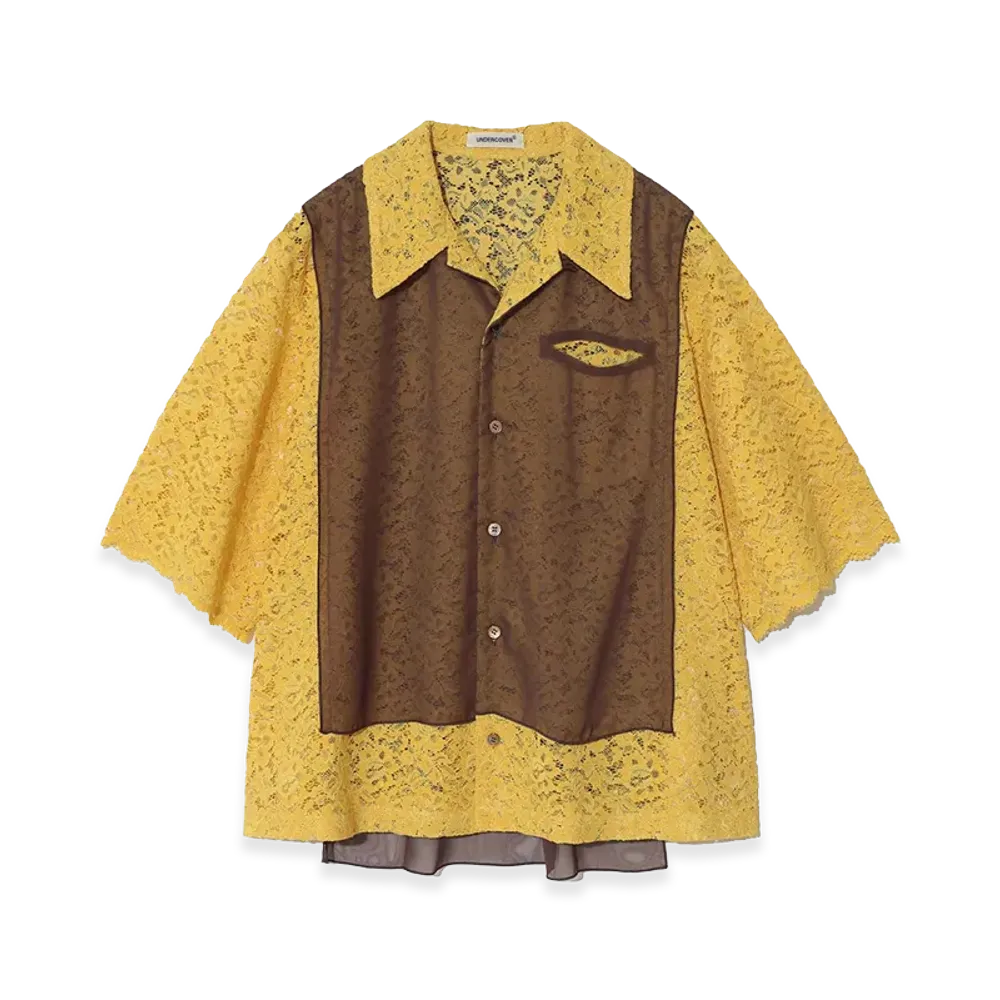 UNDERCOVER Cotton Rayon Lace Shirt "Yellow"