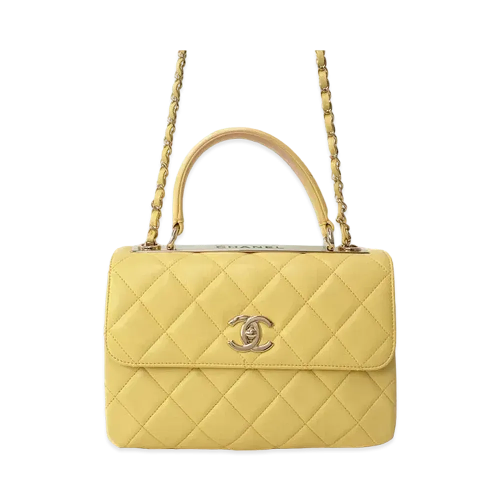 CHANEL Lambskin Matelasse 2WAY "Yellow"