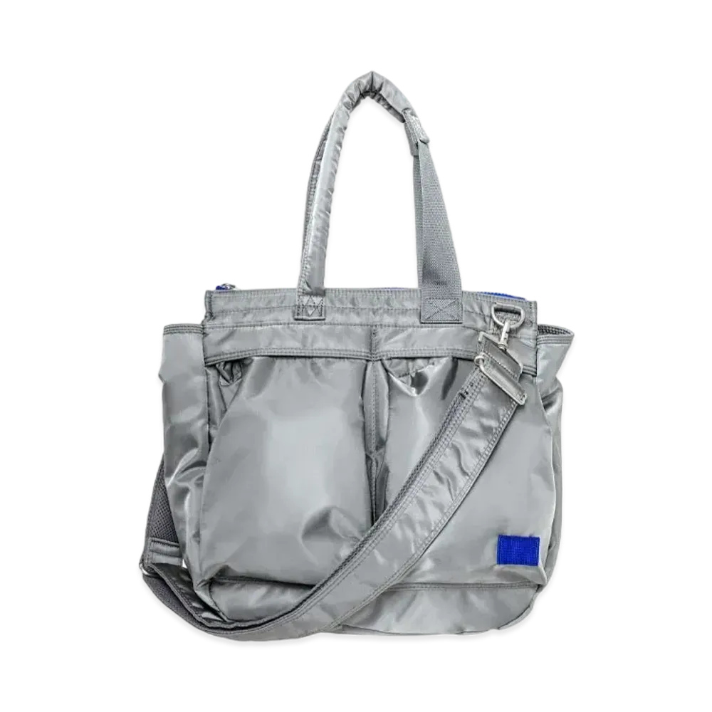 sacai x PORTER Pocket Tote Medium "Light Gray/Blue"