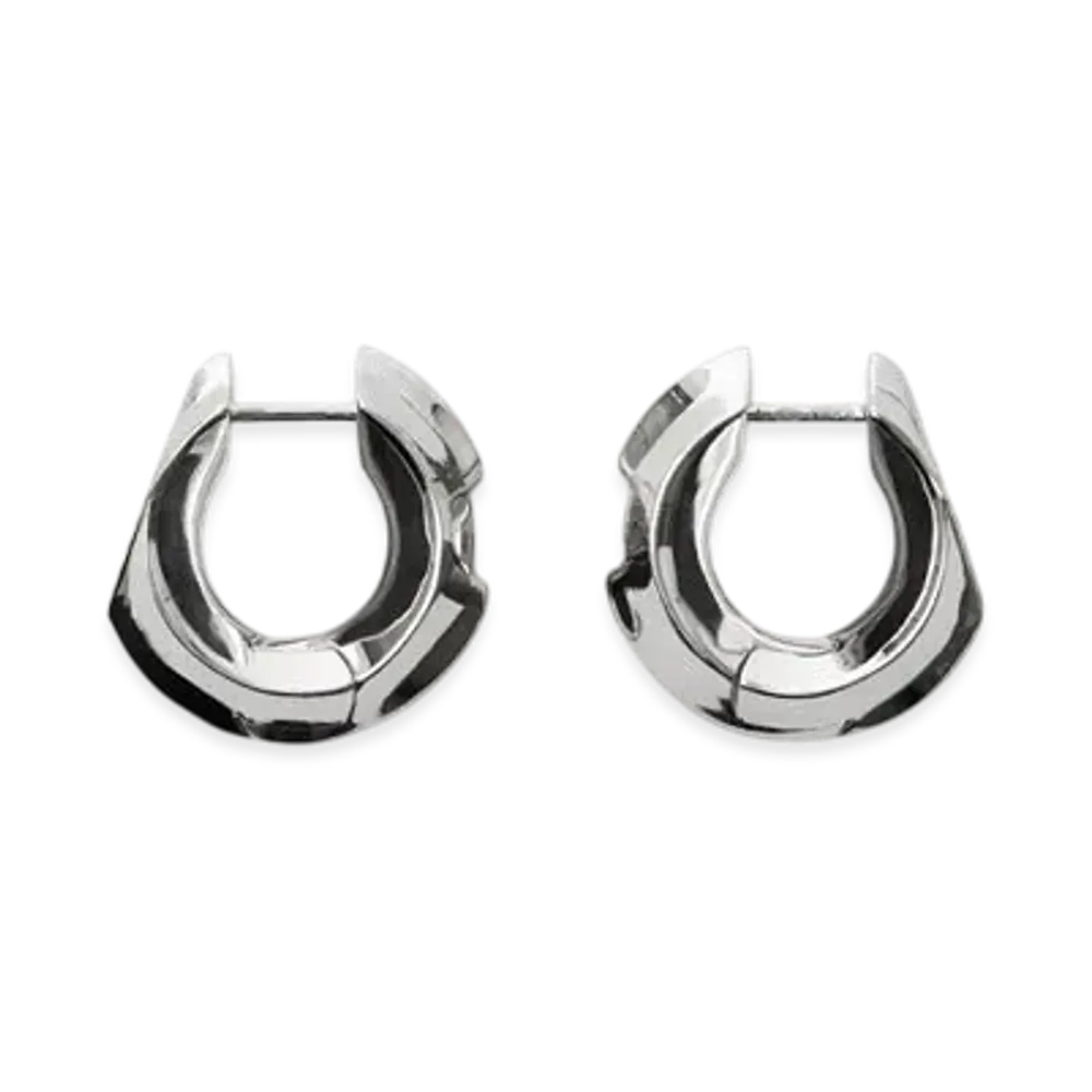 Burberry Small Hollow Hoop Earrings "Silver/Gold"