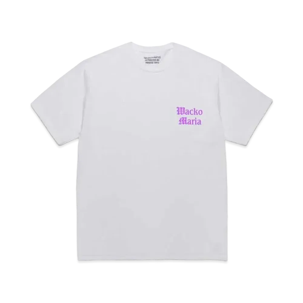 WACKO MARIA Crew Neck T-Shirt "White Purple"