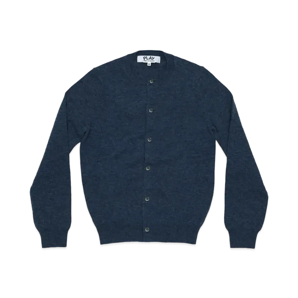 PLAY COMME des GARCONS Women's Top Dyed Carded Lambswool Cardigan "Navy"