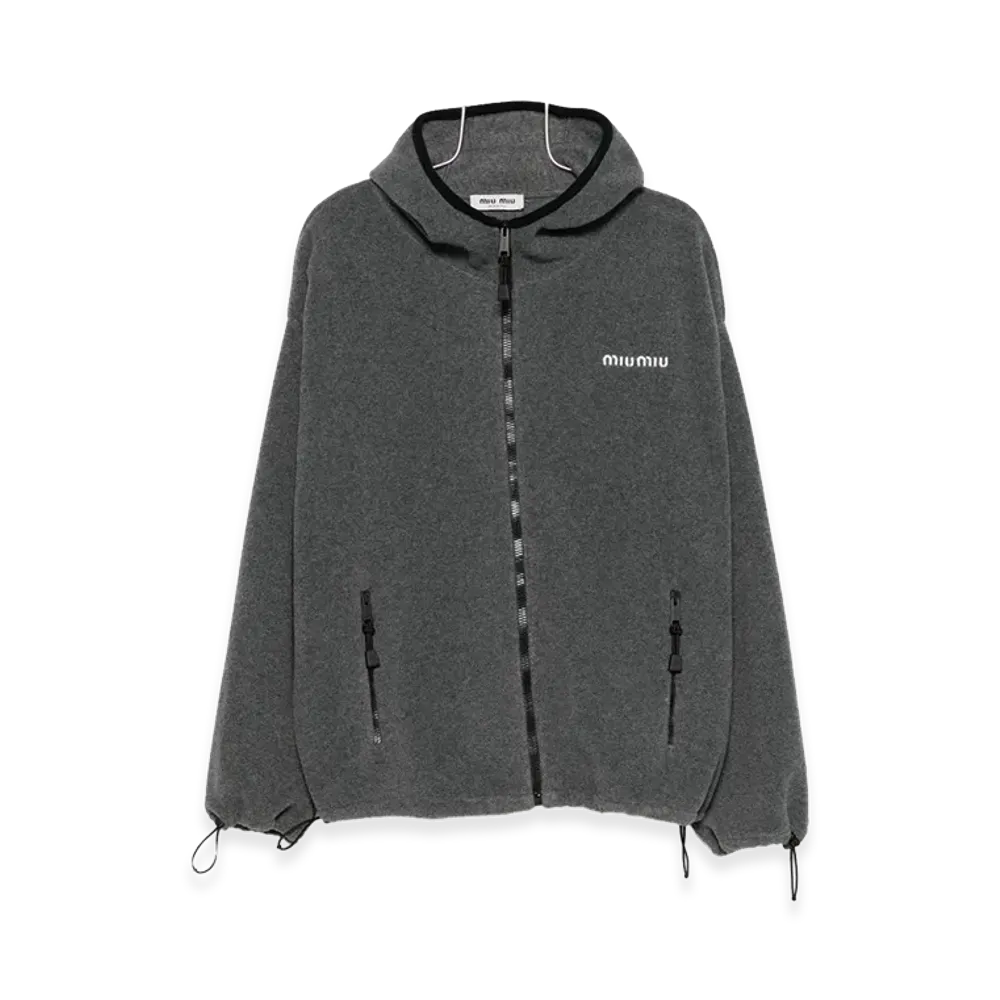 MIU MIU Women's Pile Oversize Sweatshirt "Gray/Dark Grey"