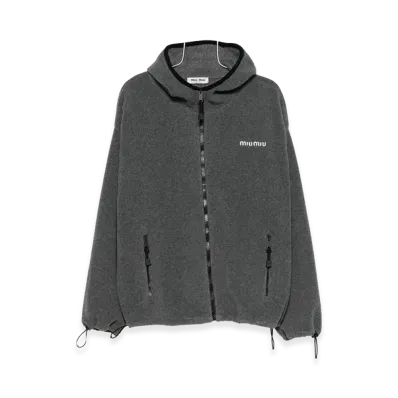 MIU MIU Women's Pile Oversize Sweatshirt "Gray/Dark Grey"