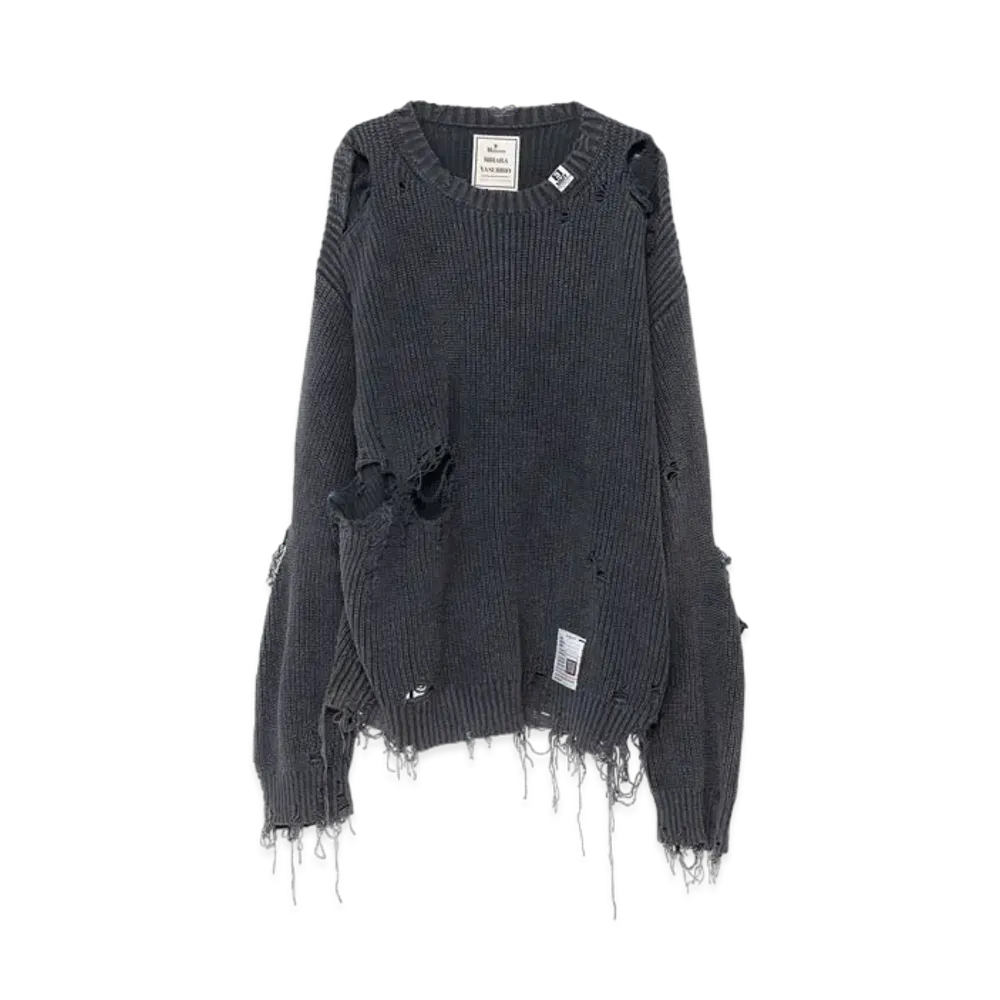 Maison MIHARA YASUHIRO Bleached Knit Sweater "Black"