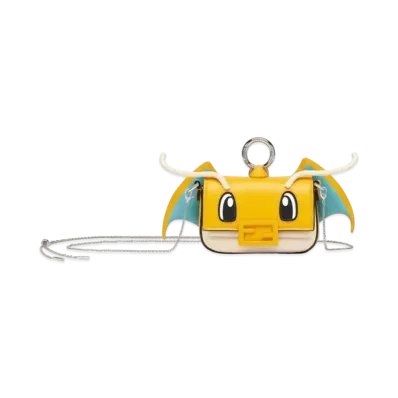 Pokemon x Fragment x FENDI Dragonite Nano Baguette Charm Nappa Leather "Yellow"